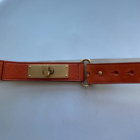 Escada Orange Leather Belt - Picture 10 of 16